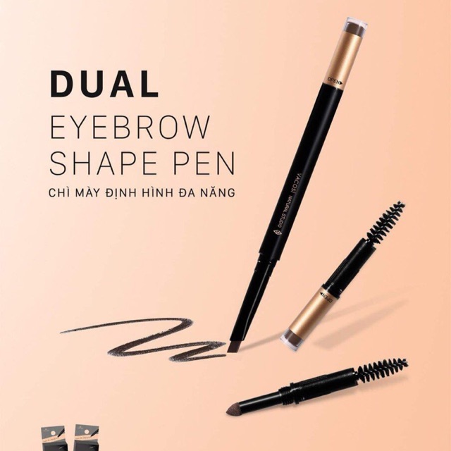 Vacosi - Chì kẻ mày định hình Natural Studio Dual Eyebrow Shape Pen