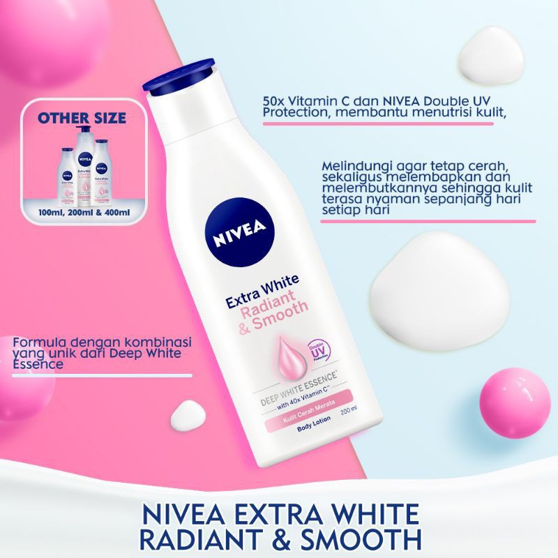 (hàng Mới Về) Sữa Dưỡng Thể Nivea 100 / 200ml Làm Trắng Da Hiệu Quả