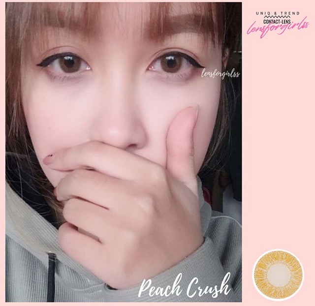 <Sẵn 3 và lẻ độ 1,5-3-3,5-4 độ > Kính áp tròng PEACH CRUSH (Hsd 6 tháng)