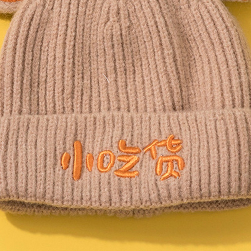 Mũ beanie Dệt Kim Hình Sừng Bò Ngọt Ngào Thời Trang Mùa Đông Cho Nữ