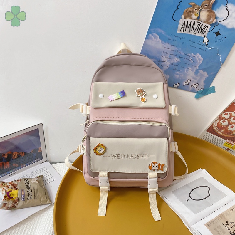 Ba Lô Học Sinh Thiết Kế Mới Thời Trang Theo Phong Cách Hàn Quốc