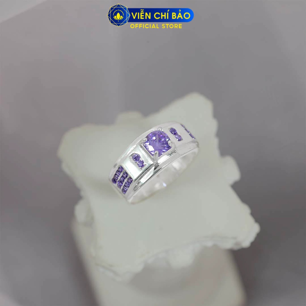 Nhẫn bạc nam thuỷ chung tím chất liệu bạc 925 thời trang phụ kiện trang sức Viễn Chí Bảo N700173