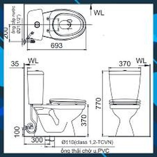 Bồn cầu Inax 2 khối C-108VA