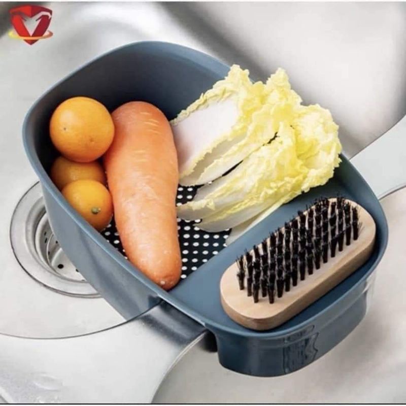 Rổ giá ,giỏ đựng rác lọc thức ăn thừa treo chậu rửa bát nhà bếp đa năng