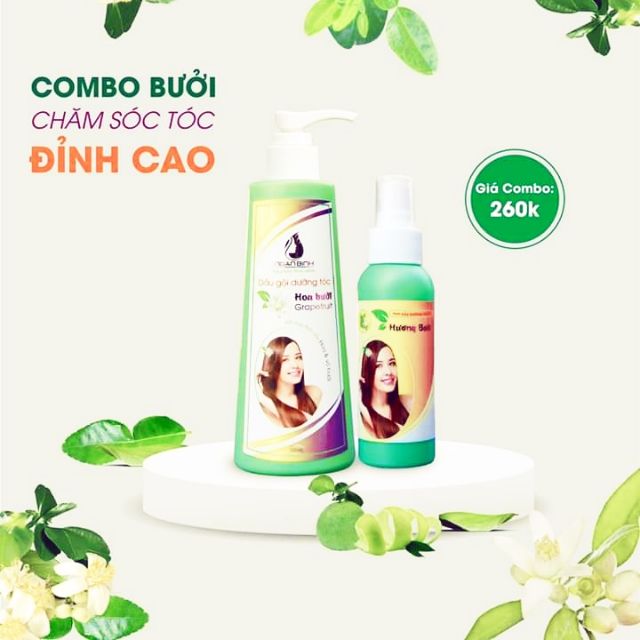 COMBO DẦU GỘI+ DƯỠNG TÓC HOA BƯỞI