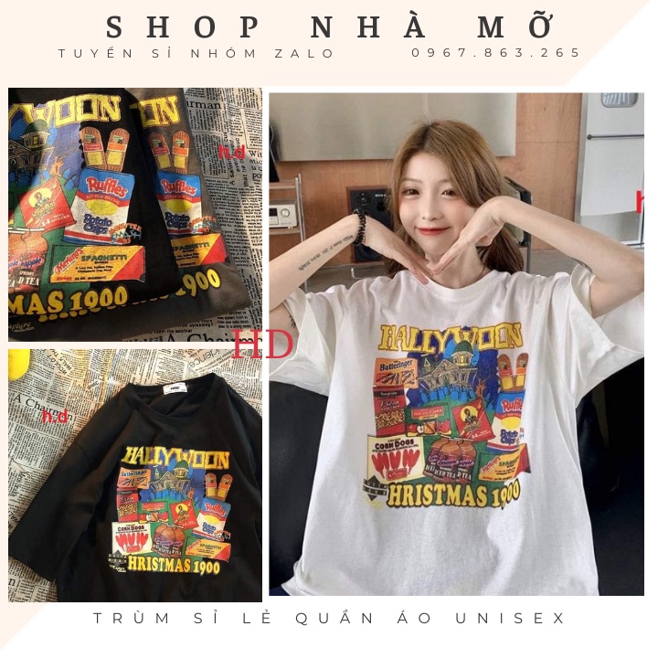 Áo thun tay lỡ - áo phông in HaLLy chất cotton-Thời trang-Phong cách trẻ