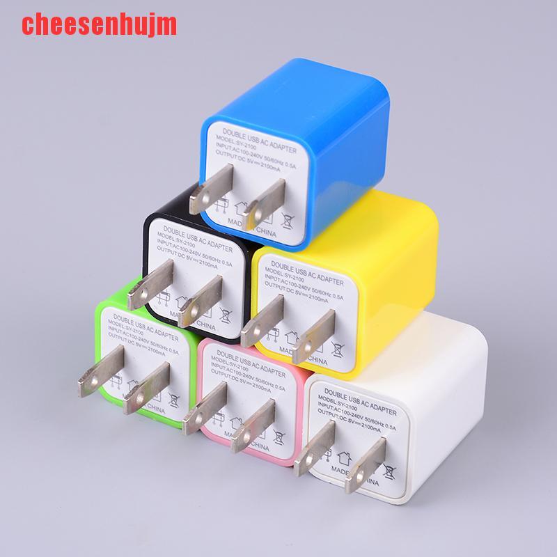Củ Sạc AC 2 Cổng USB Phích Cắm US