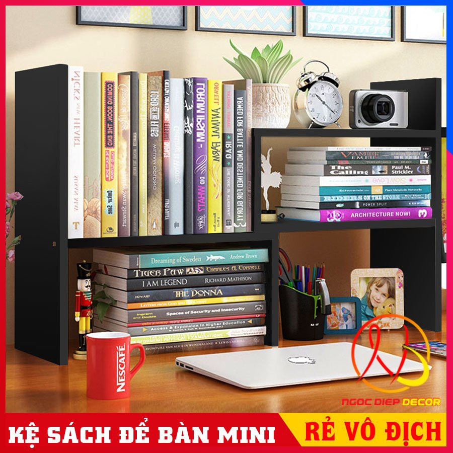 Kệ sách để bàn kiểu dáng mới lắp ráp hiện đại, kệ sách gỗ để bàn xếp nhiều tư thế tiện lợi thông minh