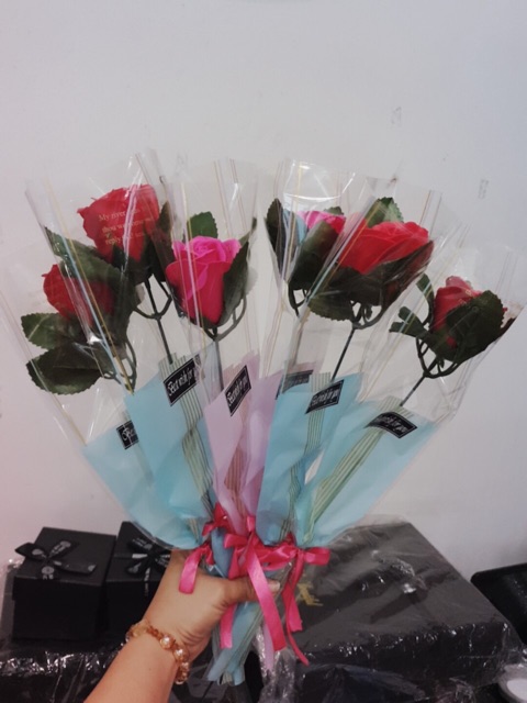 Hoa hồng sáp bó 1 bông