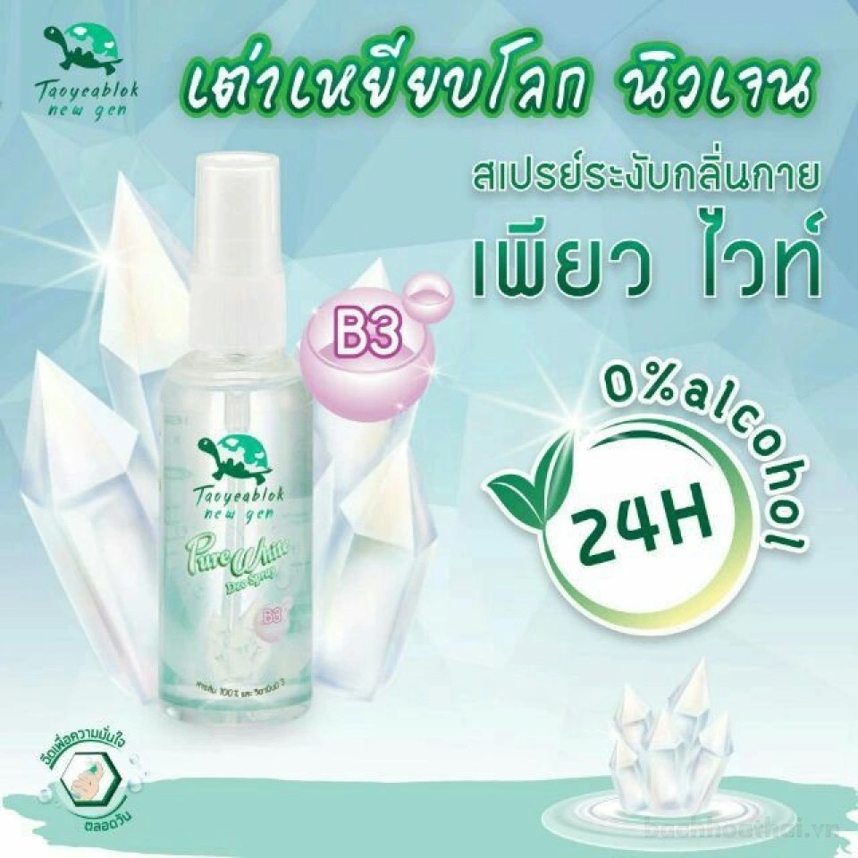 Xịt khoáng đá nách khử mùi Taoyeablok Pure White Thái Lan 50mL