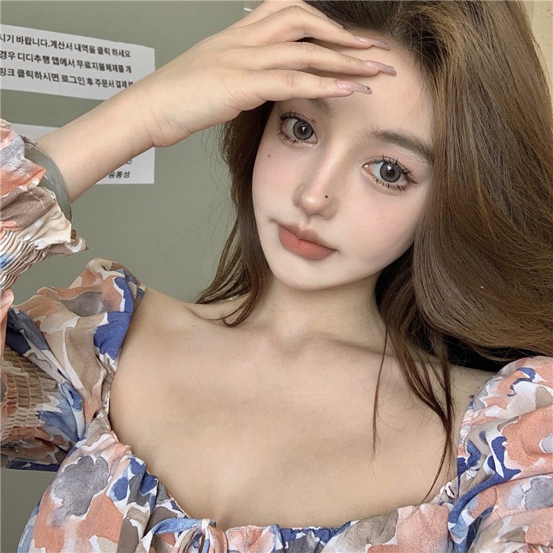 Áo Sơ Mi chiffon Tay Dài In Hoa Thời Trang Cho Nữ
