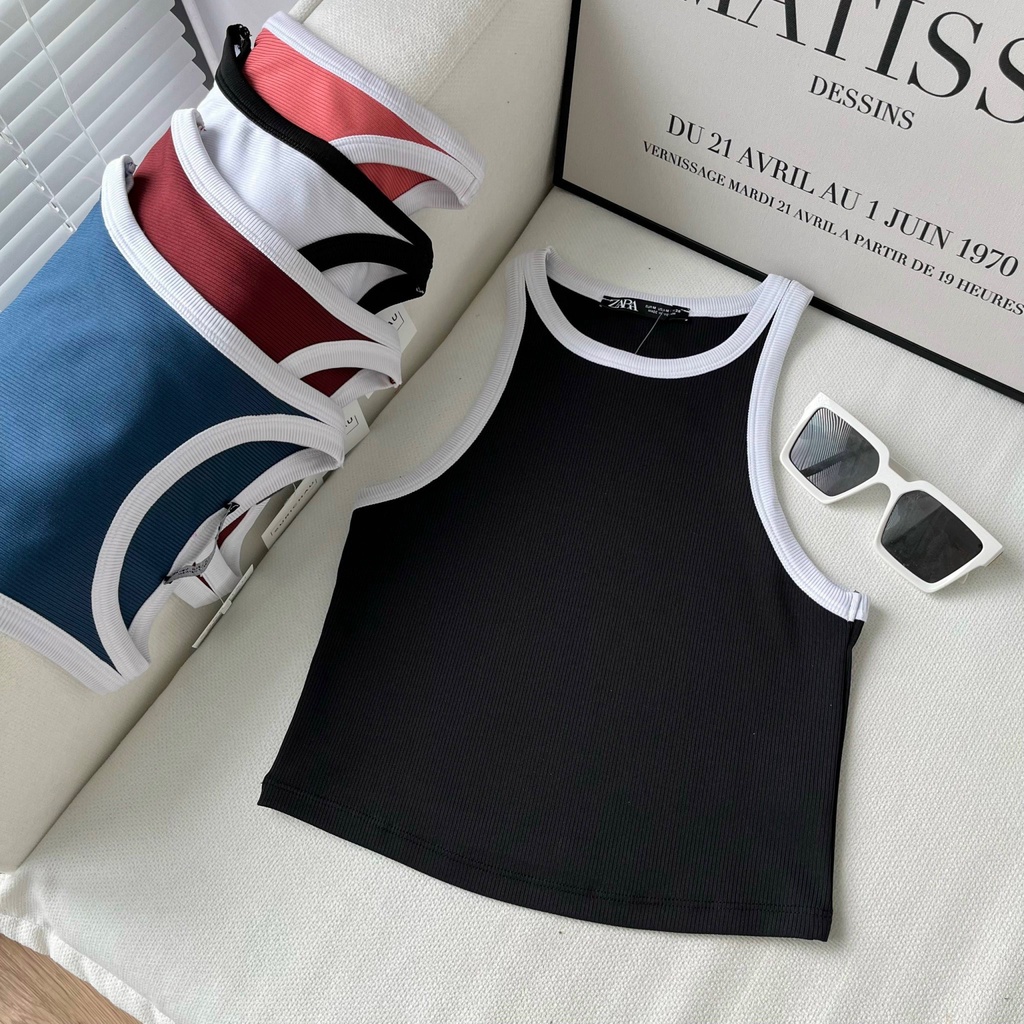 Áo ba lỗ croptop viền