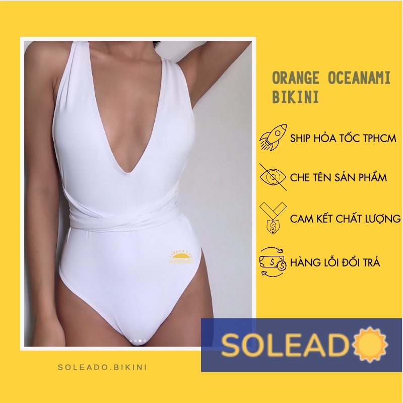 Đồ Bơi Liền Thân Swimsuit Trắng Cột Đây Nhiều Kiểu