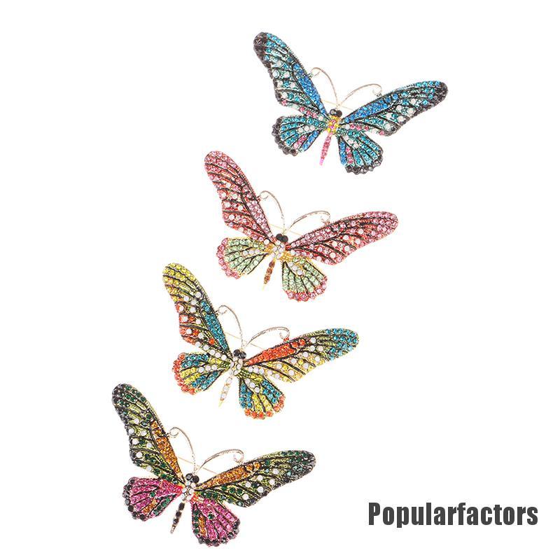 Ghim cài áo hình bướm pha lê nhiều màu sắc làm quà tặng cho nữ