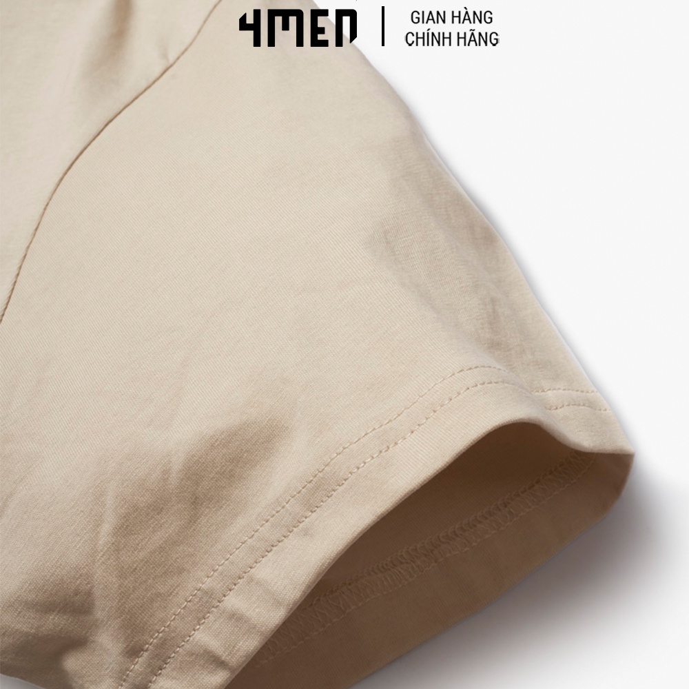 Áo Thun Nam 4MEN AT086 in chữ ESCAPE, áo phông cổ tròn ngắn tay, form suông, vải cotton thấm mồ hôi, thoáng mát, co gãn