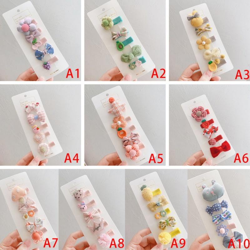 5 Kẹp tóc hình nơ nhiều màu sắc dễ thương cho bé