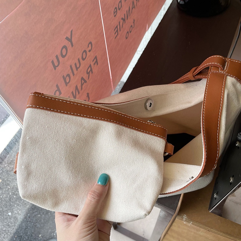 Túi vải Cỡ Lớn Thiết Kế Đơn Giản Phong Cách Nhật Hàn Cho Học Sinh