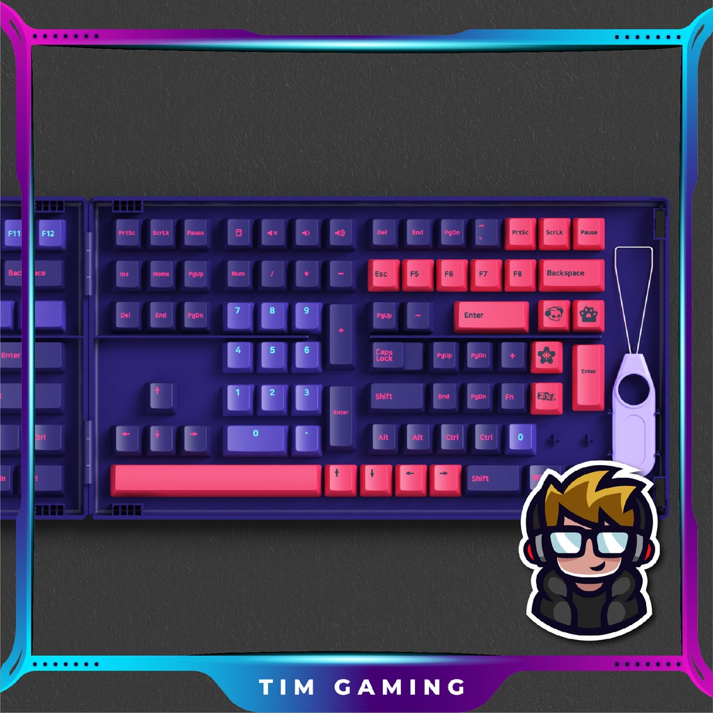 [Mã 254ELSALE giảm 7% đơn 300K] Bộ Keycap AKKO Neon (PBT DS/Cherry profile/157 nút)