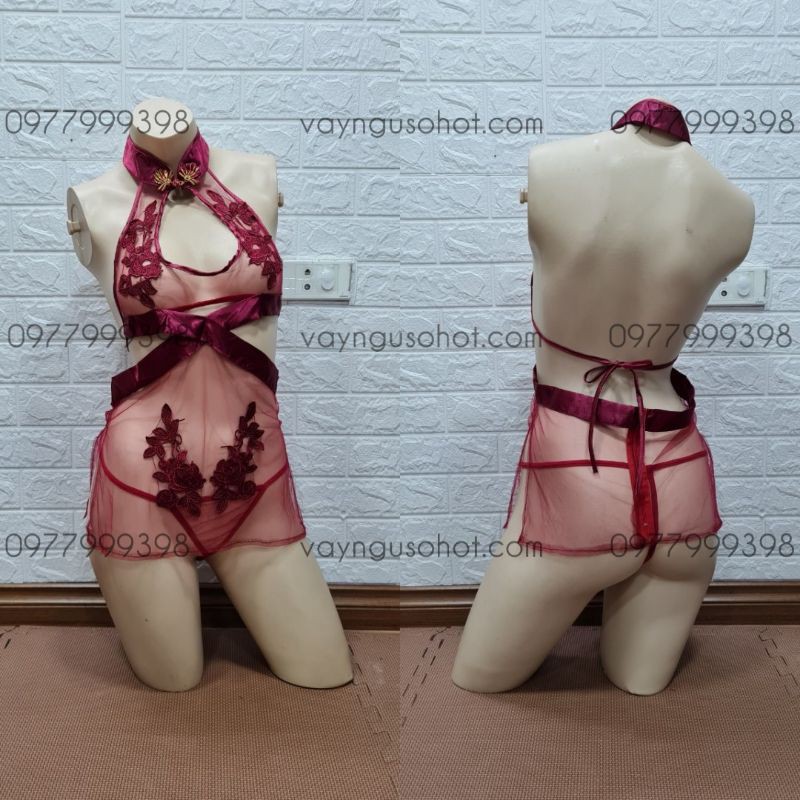 ( clip tự quay + ảnh thật tự chụp ) cosplay xường xám cô gái Trung Hoa màu đỏ sexy | BigBuy360 - bigbuy360.vn