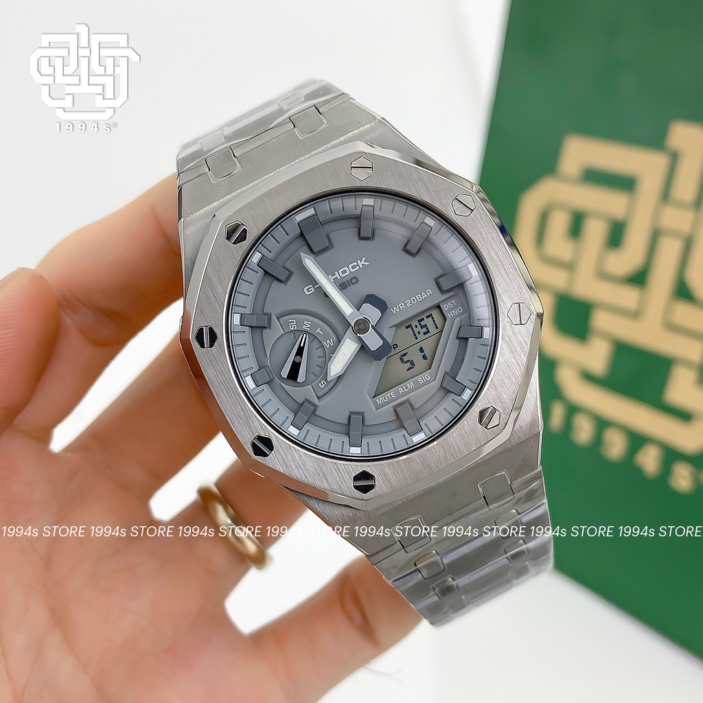 Đồng hồ nam Casio G-Shock GA-2110ET-8A custom AP Royal Oak, Gray Steel, hàng chính hãng, bảo hành 05 năm