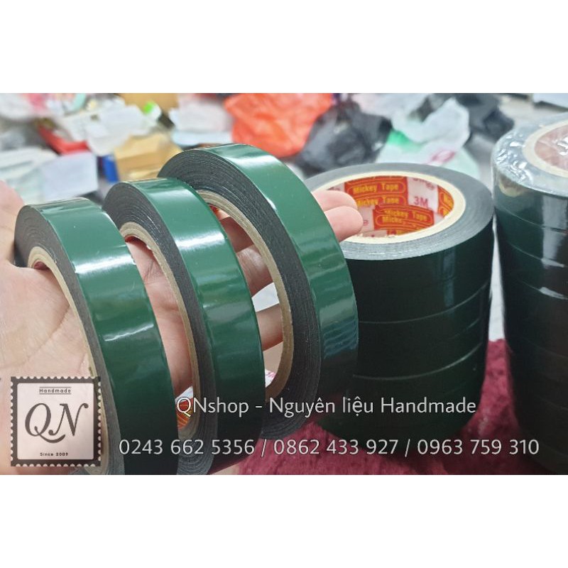 1 cuộn Băng dính xốp xanh siêu dính, băng dính giấy, keo dán đa năng...