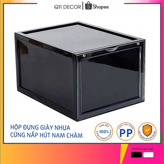 Hộp Đựng Giày Nhựa Cứng Trong Suốt Nắp Hút Nam Châm, Tủ Giày Nhựa Cứng Lắp Ghép Cao Cấp ( Loại Xịn) .