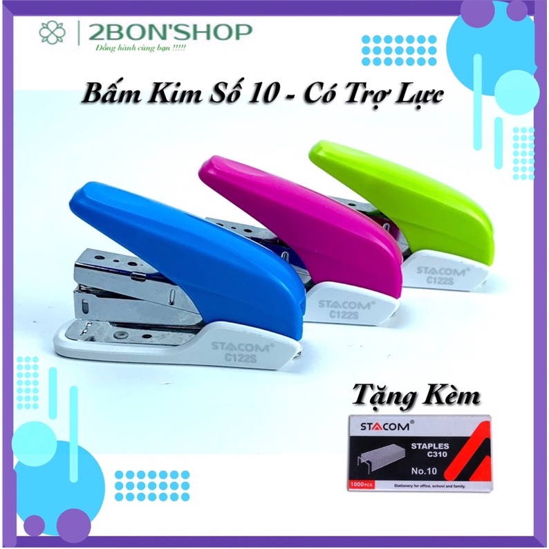 Bấm Kim Số 10 C122S - Có Trợ Lực ( Tặng kèm 1 hộp kim bấm)