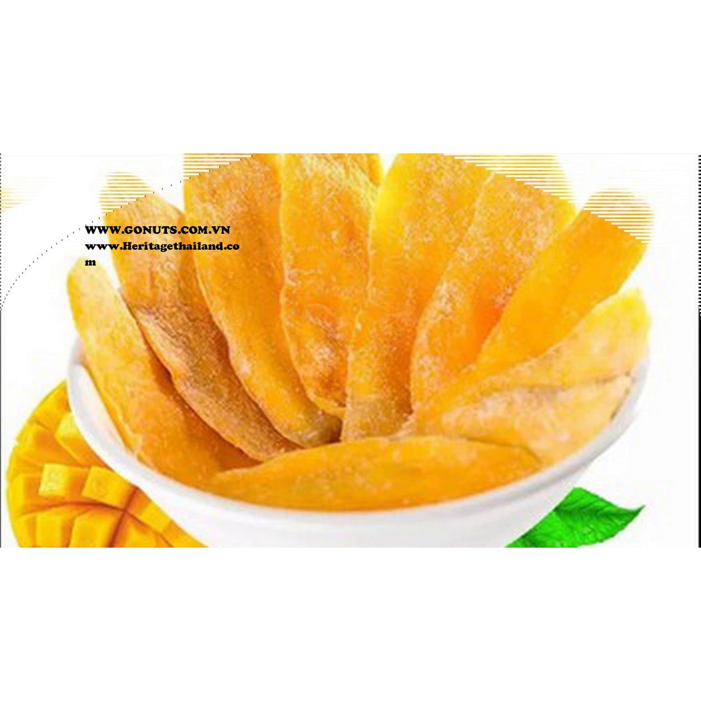 Xoài Sấy Dẻo  HERITAGE chính hãng  Thái Lan , vị chua ngọt hài hòa , giàu vitamin C  500G- Dried Mango
