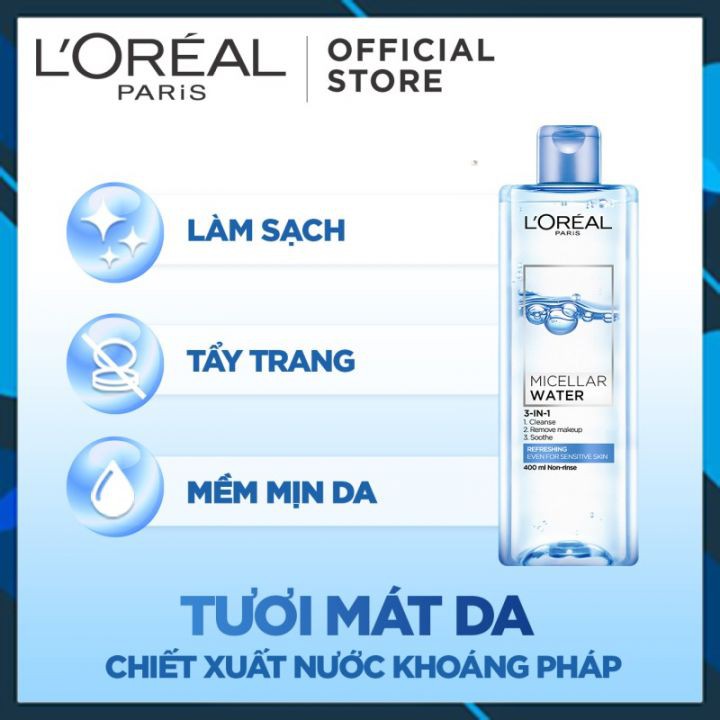 Nước tẩy trang Loreal - L'Oreal Paris 3-in-1 Micellar Water - Pee Store | BigBuy360 - bigbuy360.vn