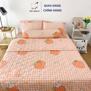 Set chăn ga gối MỊN DECOR cotton 3D mềm mịn bo chun miễn phí