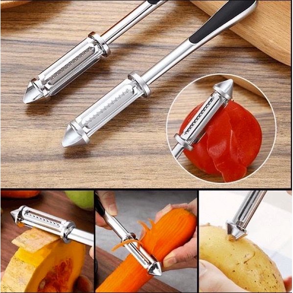 Dao gọt hoa quả rau củ đa năng inox 5 in 1 - Nạo vỏ và khoét lỗ khoai tây PVN1060