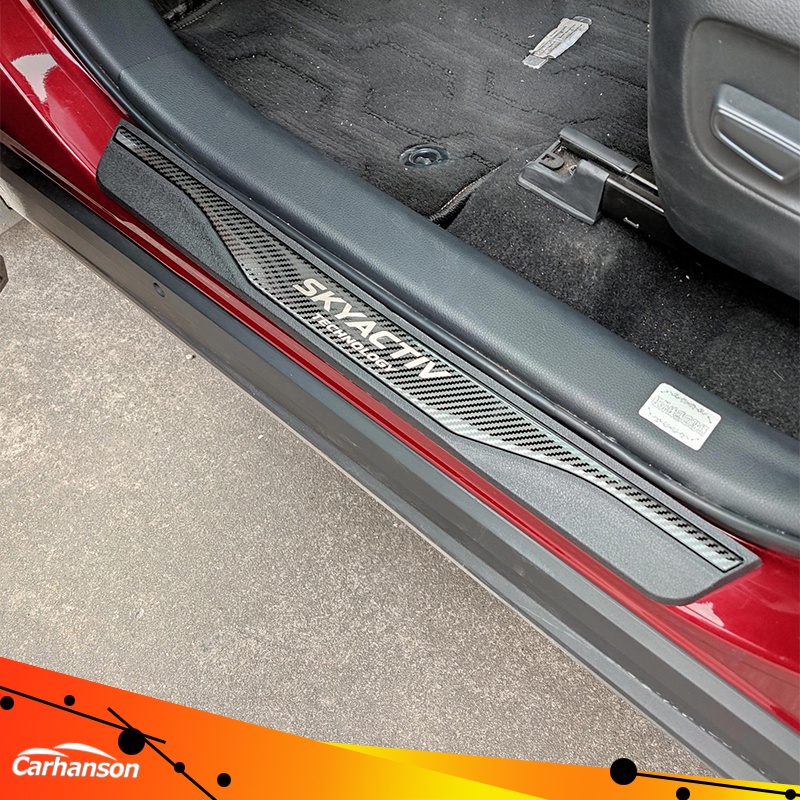 Miếng Dán Bảo Vệ Bàn Đạp Cửa Xe Hơi Bằng Thép Cho Mazda 3 6 CX30 CX5 2013-2021