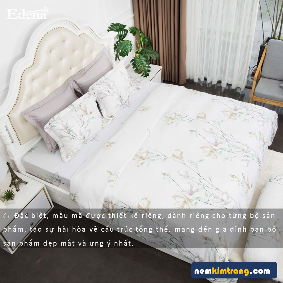 Bộ Ga (Drap) Nệm Modal Edena Mẫu 5006 - CHÍNH HÃNG, CAO CẤP