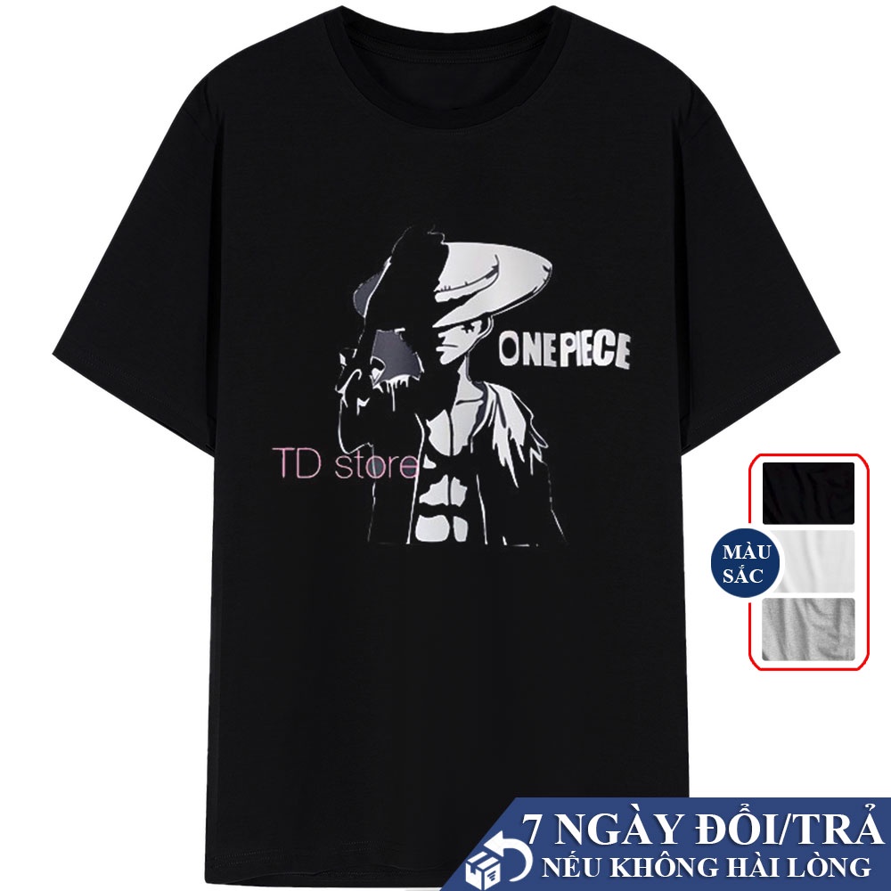 Áo Thun Tay Lỡ Luffy Gear One Piece Cực Chất Đen Trắng Xám, Áo Phông Oversize Nam Luffy Độc Đáo Vb7