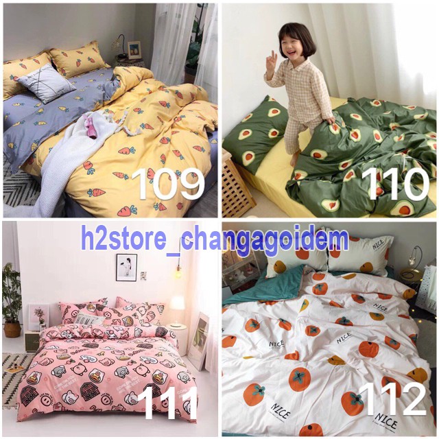 Bộ Chăn Ga Gối Cotton Poly Nhập Khẩu Ga Hàn Quốc (Chát Chọn Mẫu)