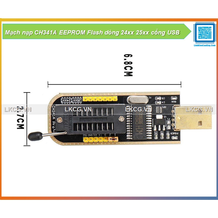 Mạch nạp CH341A EEPROM Flash dòng 24xx 25xx cổng USB