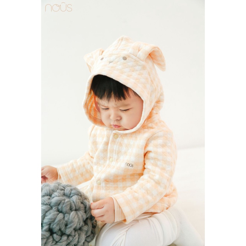 Áo khoác Nous xanh tai thỏ size 3 đến 24 tháng - Nu Choux siêu ấm - Nous Bình Dương - Bipbipstore