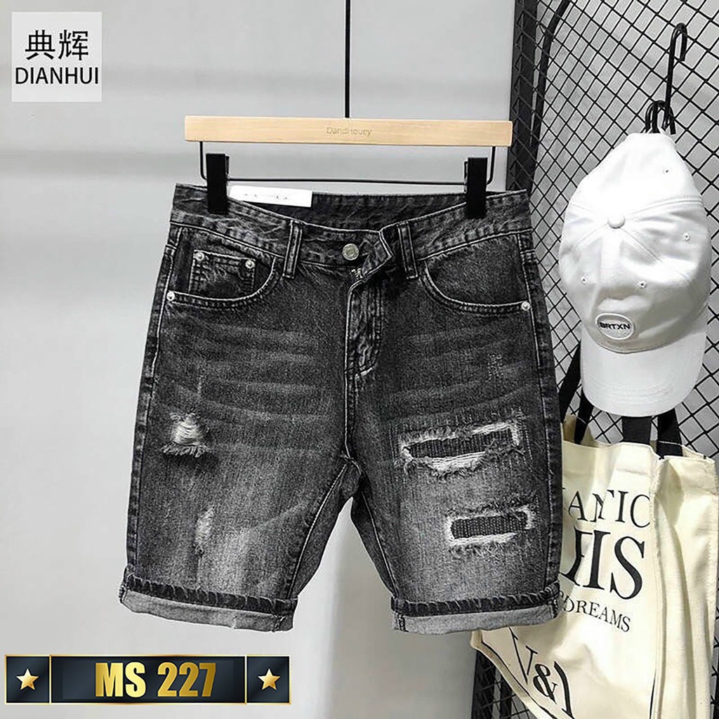 Chín (9) mẫu quần short jean nam tông màu đen cho ae yêu thích lựa chọn