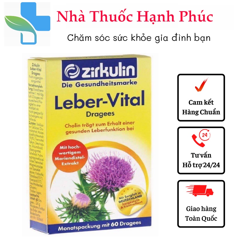 Viên uống Bổ Gan Zirkulin Leber Vital Mariendistel Dragees, 60 viên ĐỨC