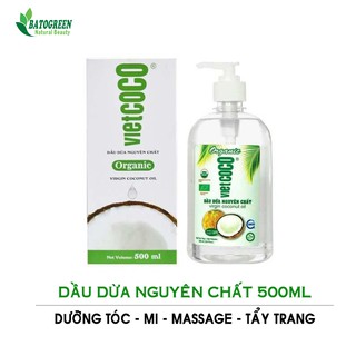 Dầu Dừa Nguyên Chất Mỹ Phẩm VietCoco 500ml Vòi Xịt