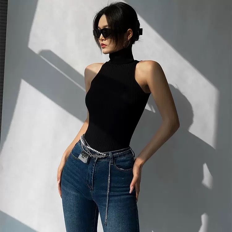 Áo yếm sát nách cao cổ sang trọng MS548