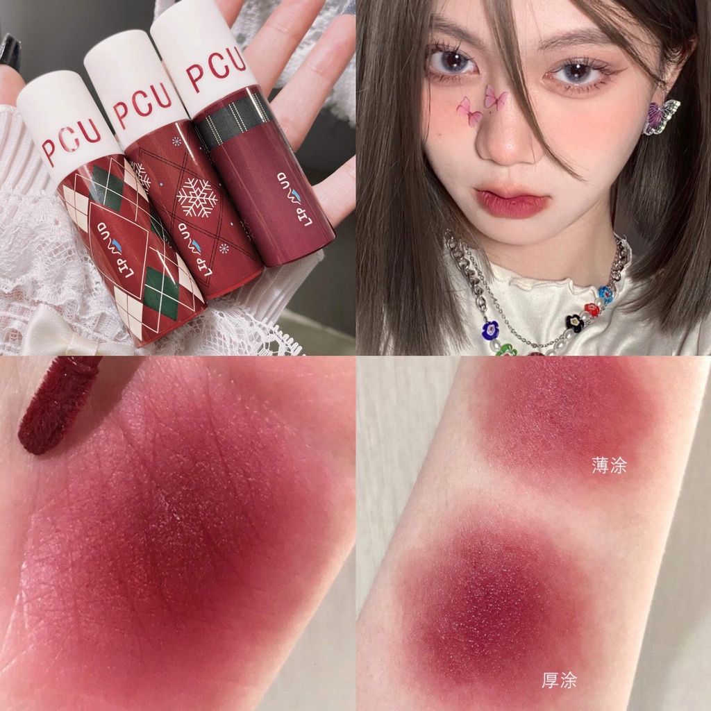 Son Bóng Lì Pcu Mịn Như Nhung Trang Điểm Trắng Và Không Phai Phong Cách retro Cho Sinh Viên Tiệc Tùng