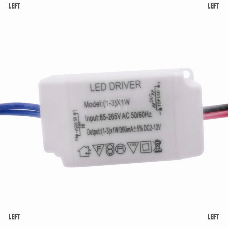 LEFT Simple AC 85V-265V to DC 12V LED Electronic Transformer Power Supply Driver 3X1W