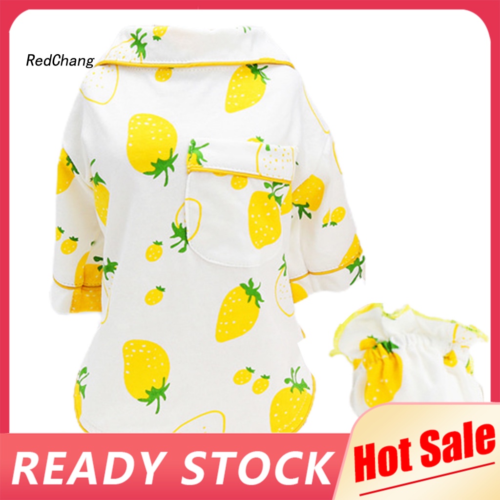 Rc ~ Bộ Đồ Ngủ Cho Cún Cưng Ấm Áp Tay Ngắn Màu Sáng