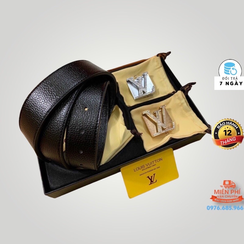 Thắt lưng lv nam da cao cấp 2 mặt đúc nguyên khối hàng SPF.