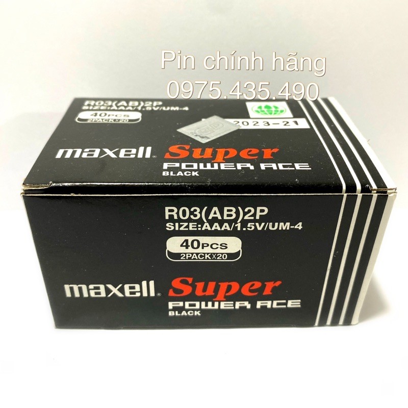 Hộp 40 Viên Pin AAA Maxell Chính Hãng R03 1 Vỉ 2 viên Made in Indonesia