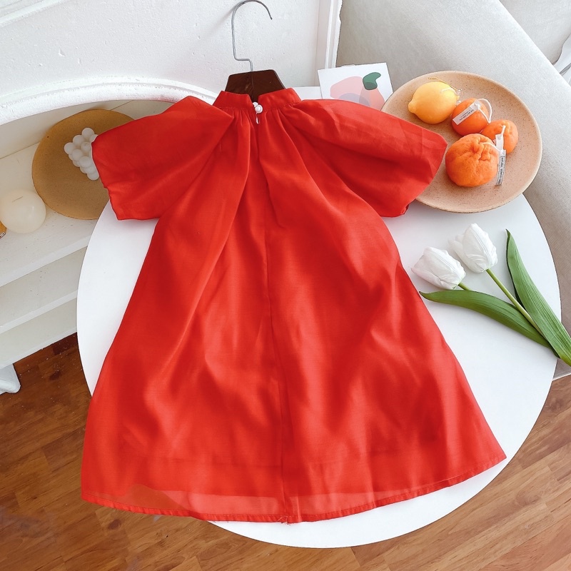 Váy công chúa bé gái ,Váy tiểu thư cho bé chất Organza cao cấp size 8-32kg