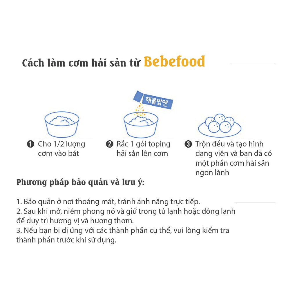 Gia vị trộn cơm cho bé Bebefood Hải sản/Rau củ