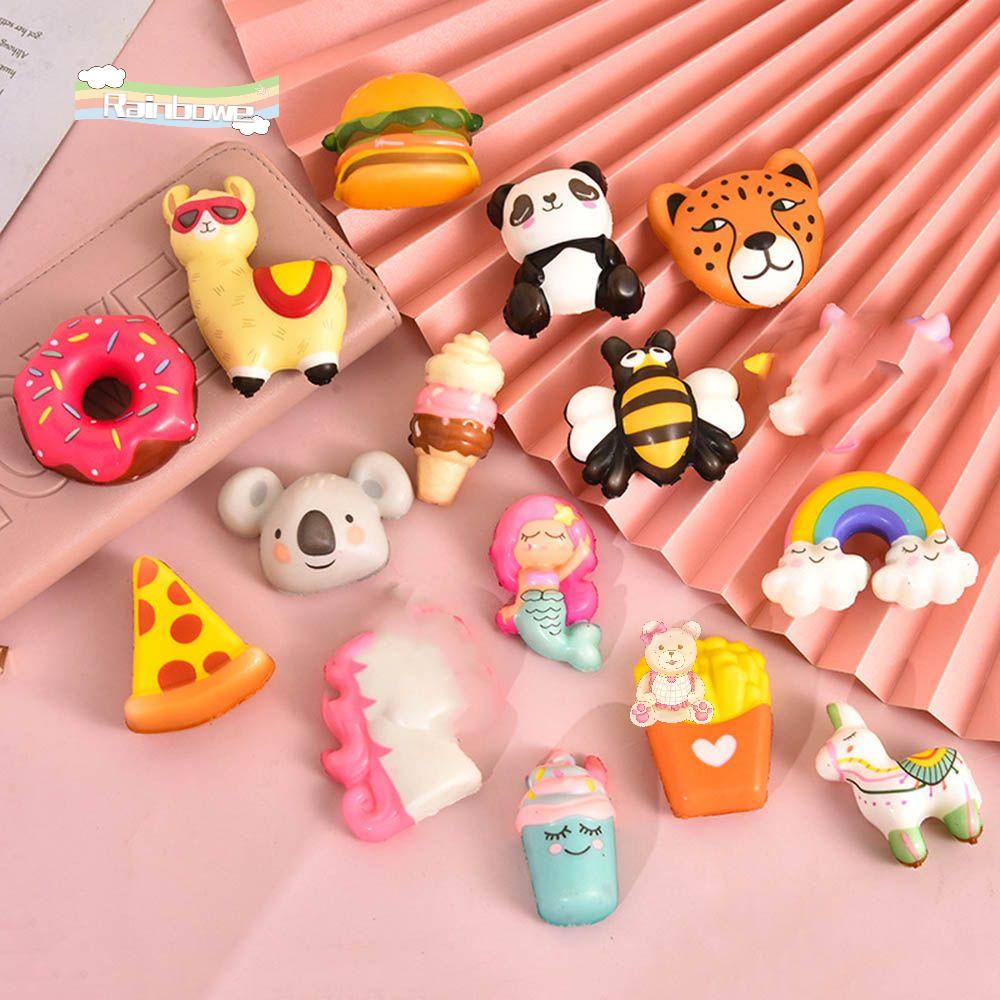 Đồ chơi squishy giảm căng thẳng hình bánh kem cầu vồng đáng yêu cho bé
