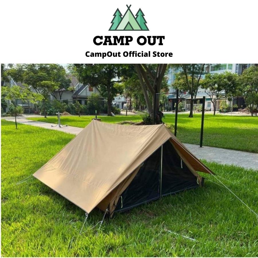 Lều cắm trại A-Fly Campoutvn dáng chữ A Vải Cao Cấp TC Canvas A395